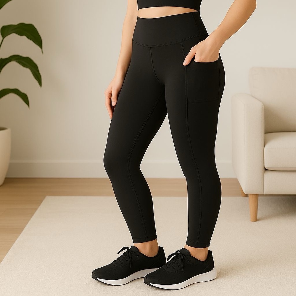 OS/TC/TC2 NEW Womens Black Pocket Leggings, Buttery Soft Yoga Pants, YOGA WAIST